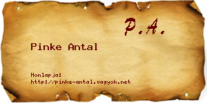 Pinke Antal névjegykártya